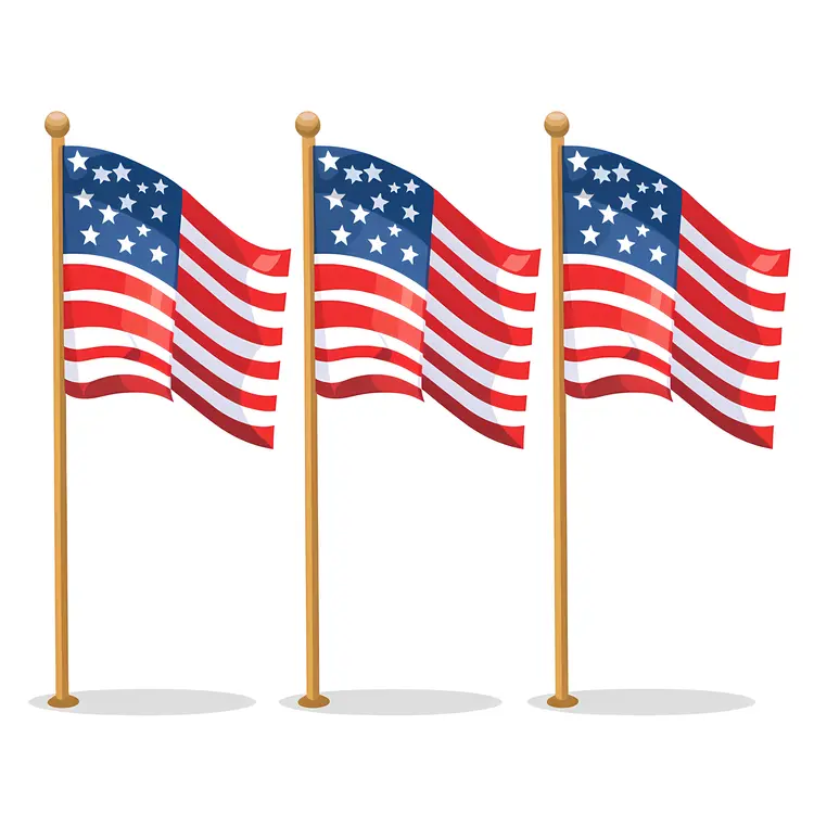 Three American Flags