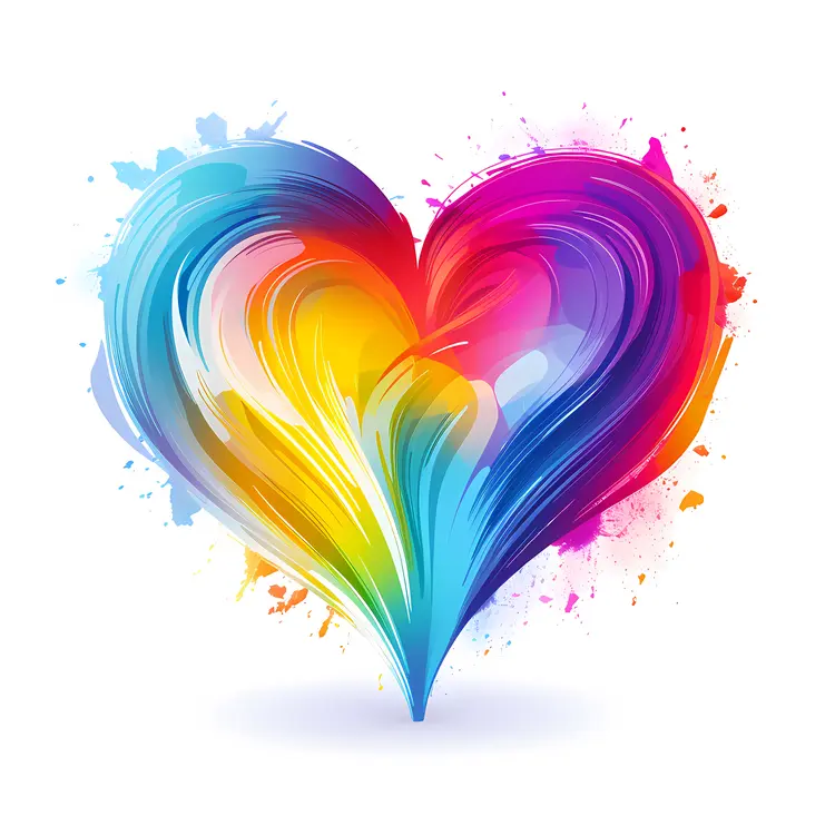 Abstract Rainbow Heart