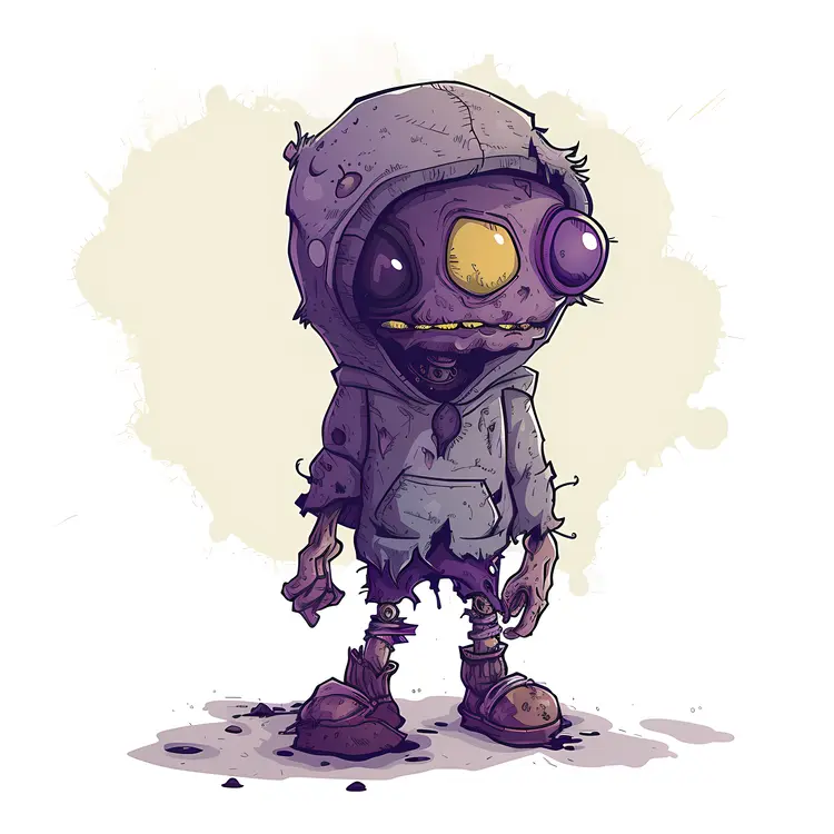 Cute Zombie in Tattered Hoodie