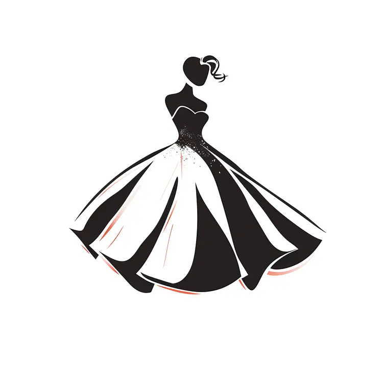 Elegant Black and White Dress Silhouette