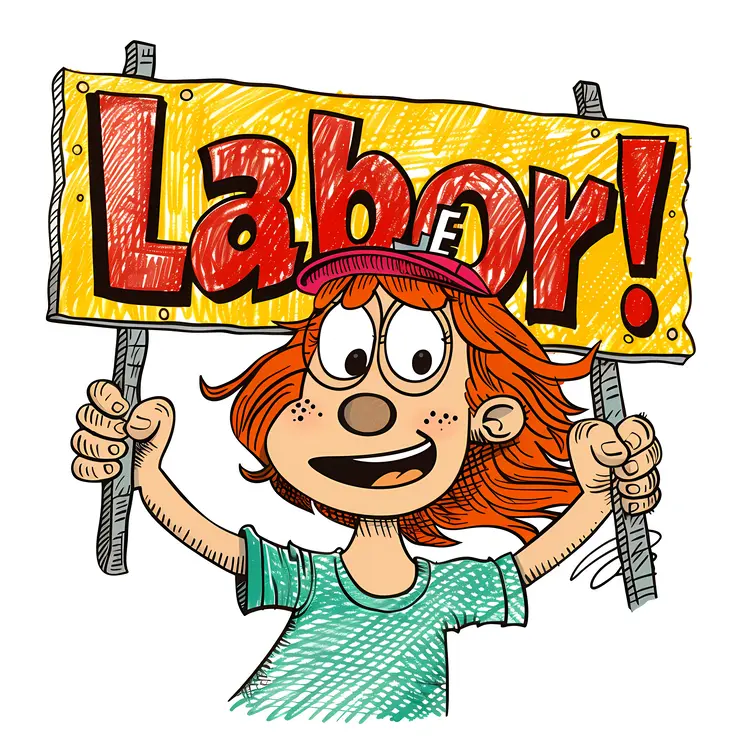 Labor Day Sign with Kid