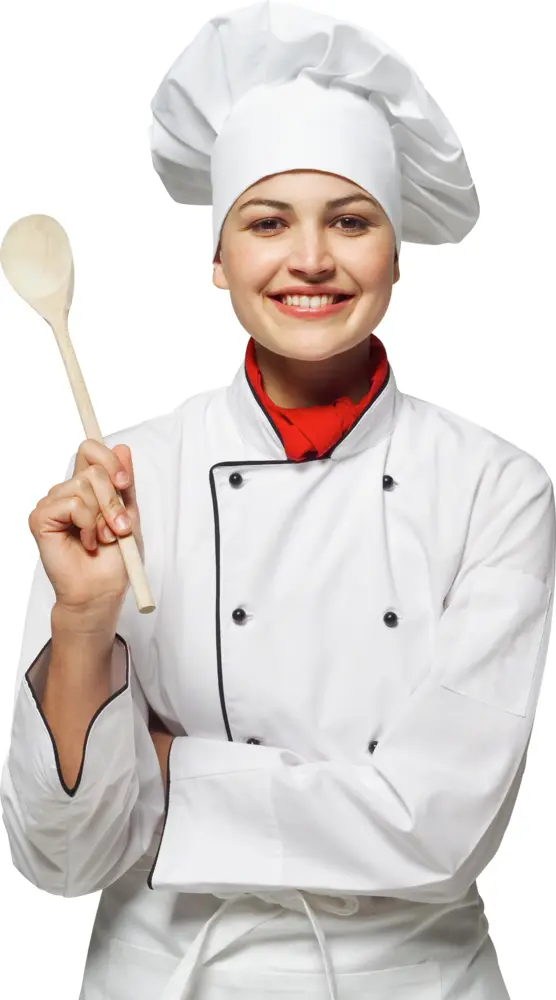 Female Chef Holding Wooden Spoon