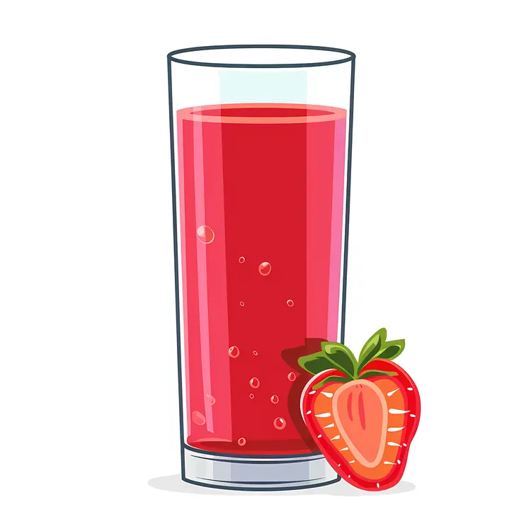 Refreshing Strawberry Juice Illustration