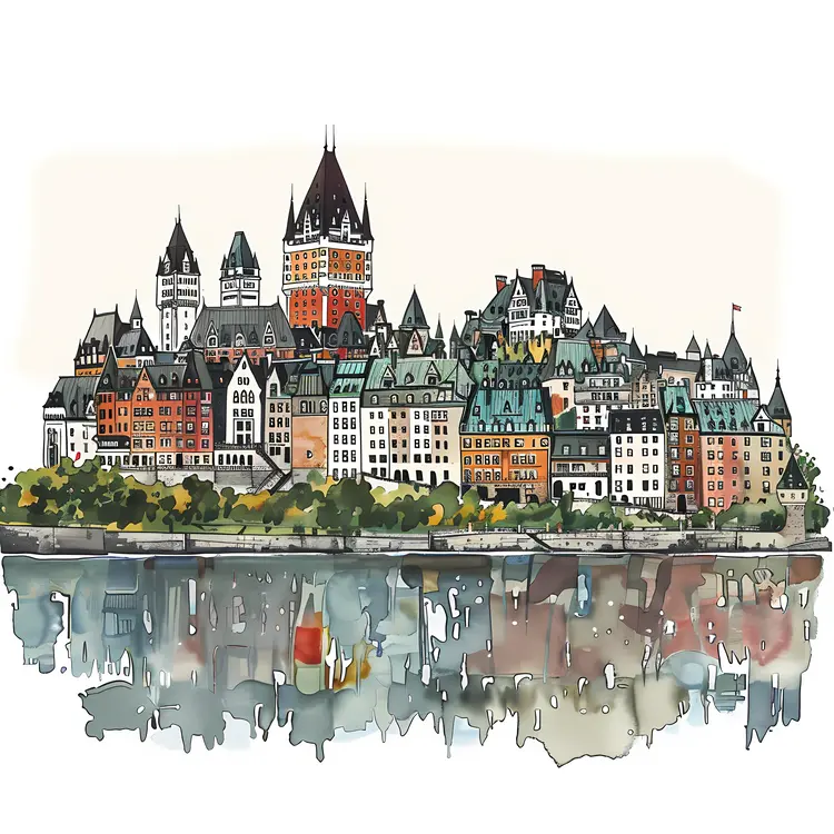 Watercolor Cityscape Illustration