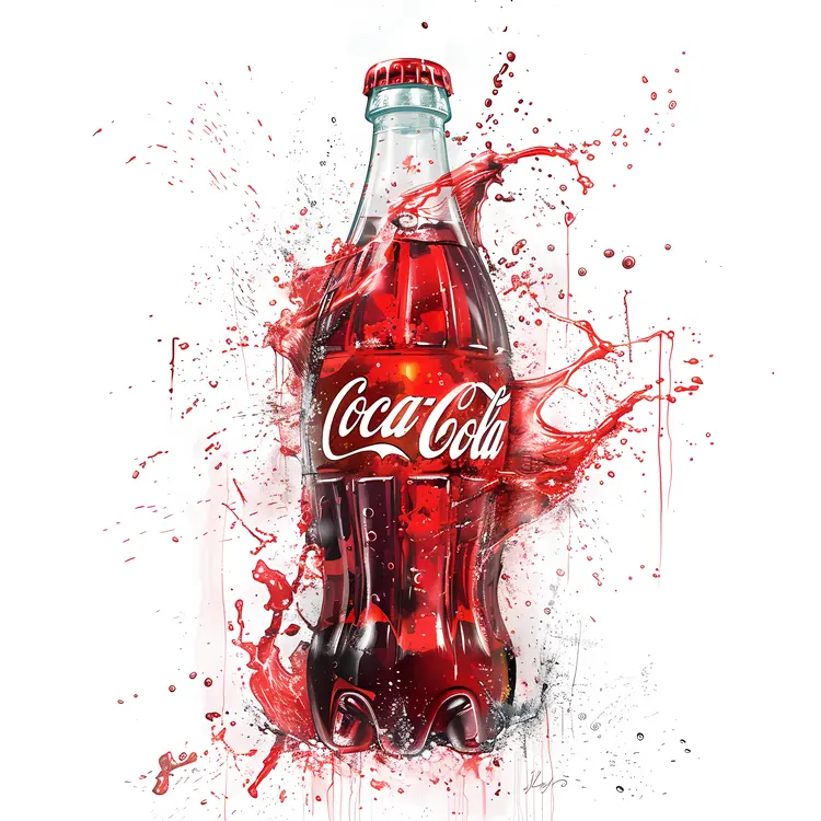 Coca-Cola Bottle with Splashes