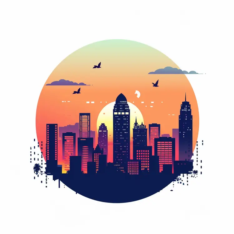 City Skyline at Sunset