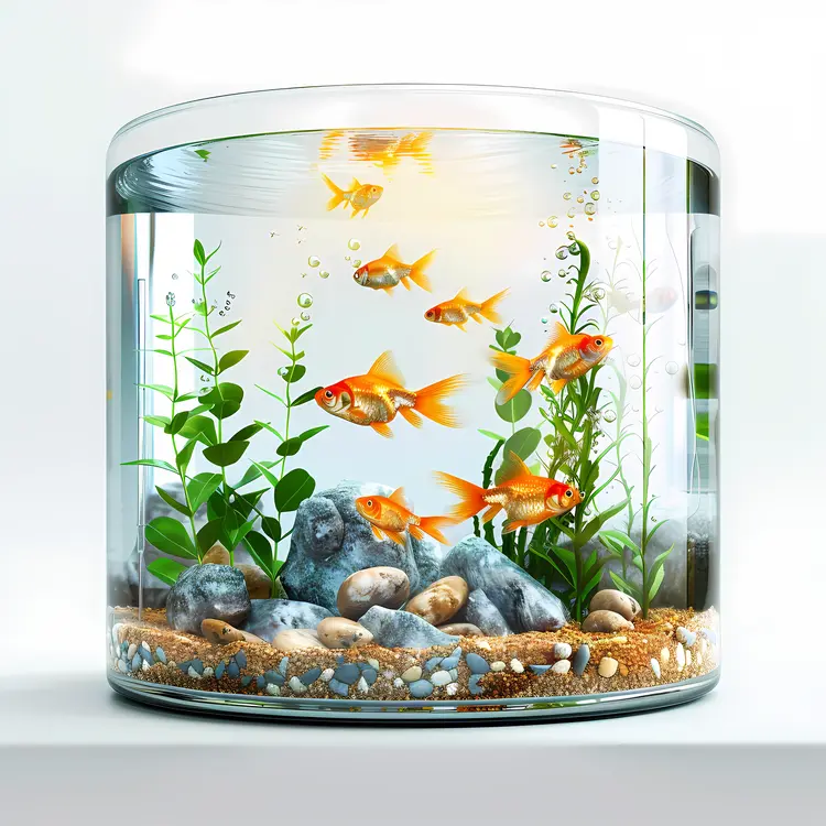 Goldfish in a Cylindrical Aquarium