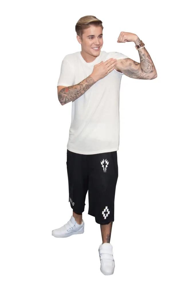 Man Flexing Arm with Tattoos