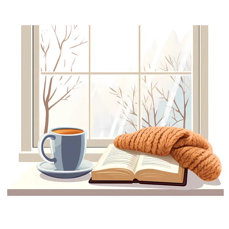 Morning Coffee and Croissant by the Window