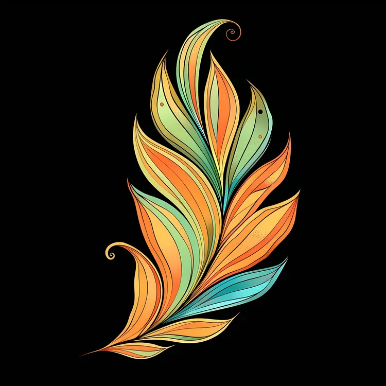 Decorative Feather Illustration for Nature Art