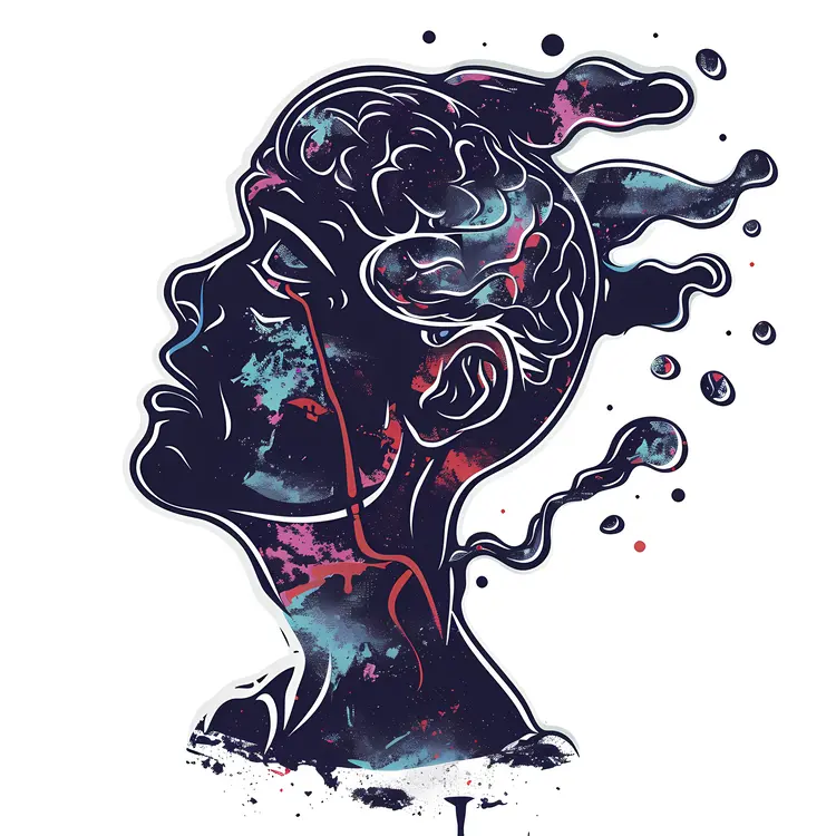 Abstract Brain Illustration in Artistic Style