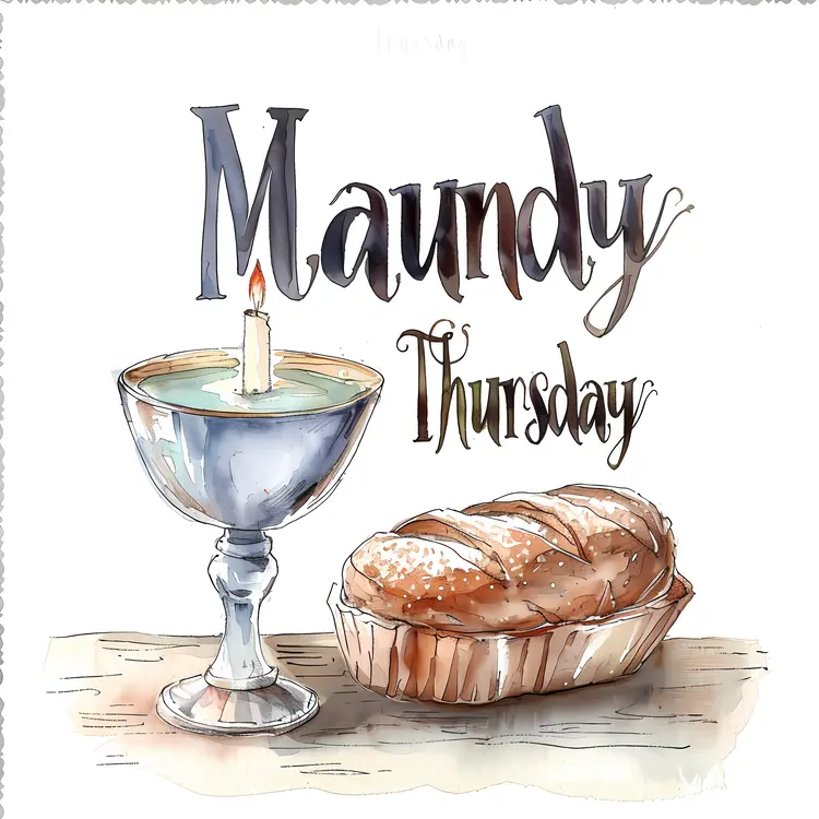Maundy Thursday Bread and Chalice Illustration
