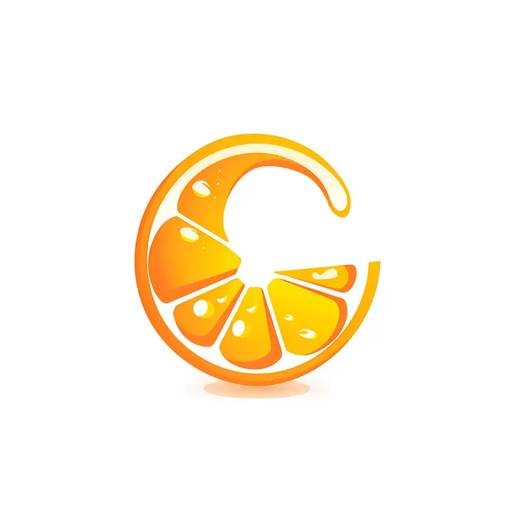 Orange Slice Forming Letter C