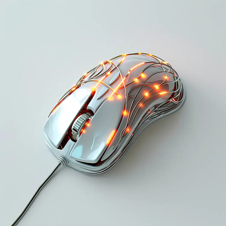 Glowing Wired Mouse with Modern Design