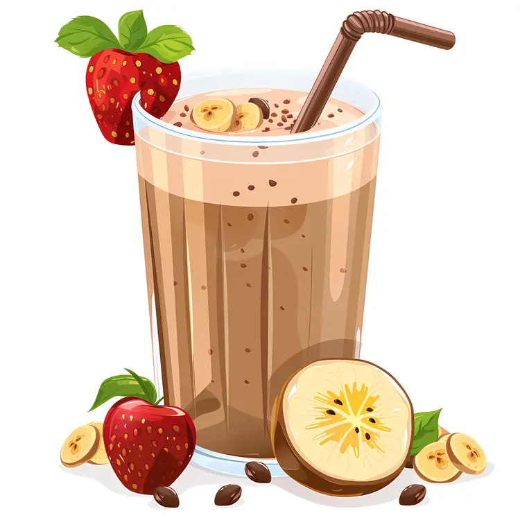 Fruit Smoothie with Strawberry and Banana
