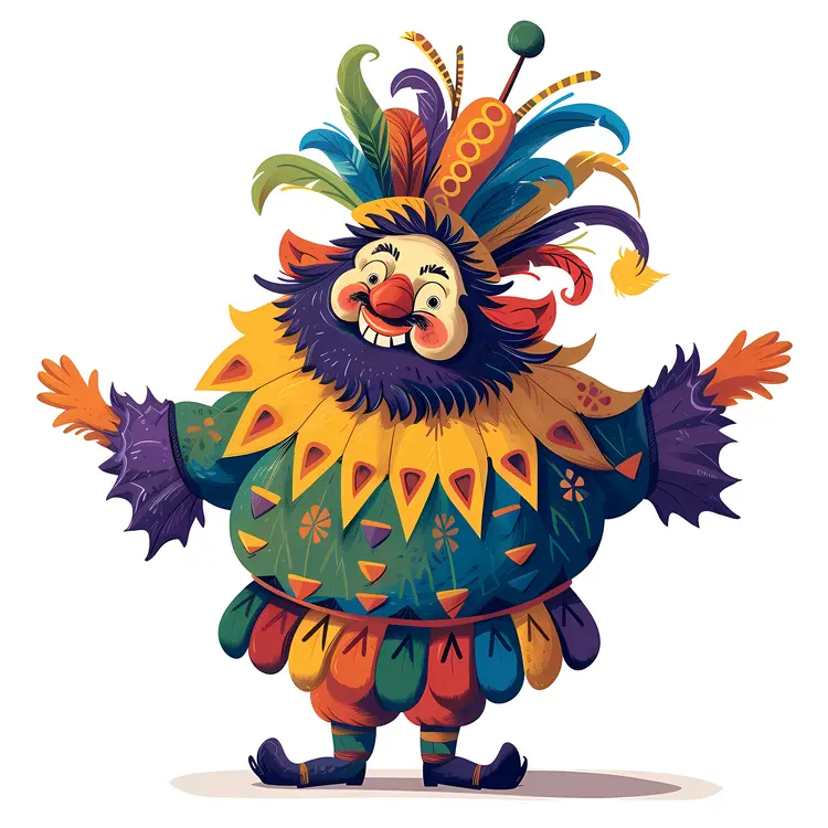 Colorful Clown in Festive Costume