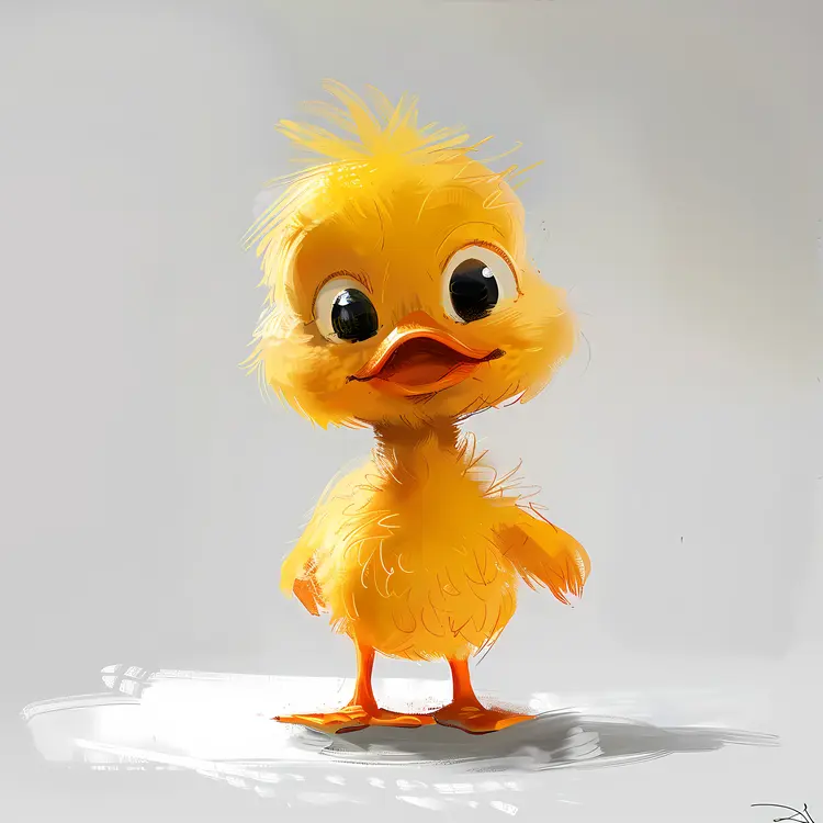 Cute Yellow Duckling Illustration