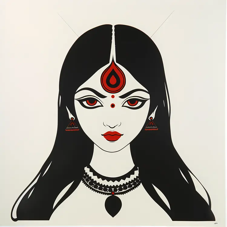 Minimalist Black and White Woman Portrait