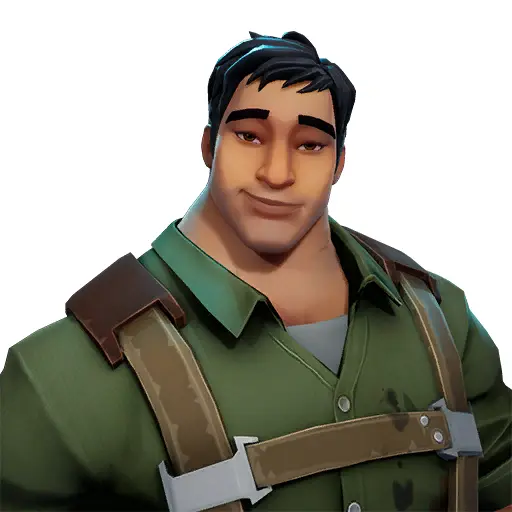 3D Male Character in Green Shirt with Brown Straps