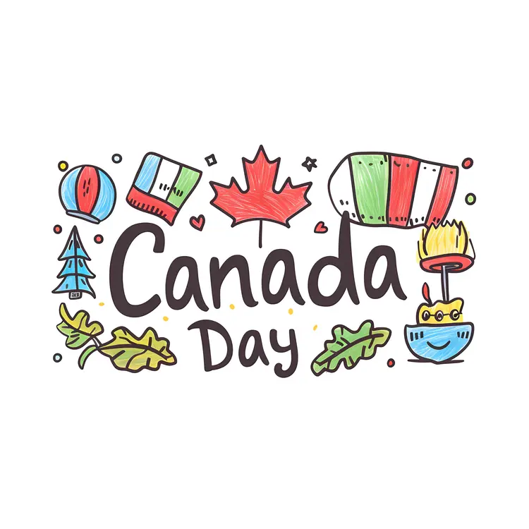 Canada Day Celebration Doodles