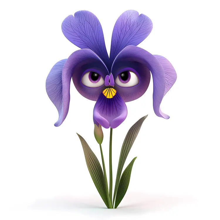 Purple Flower with Eyes