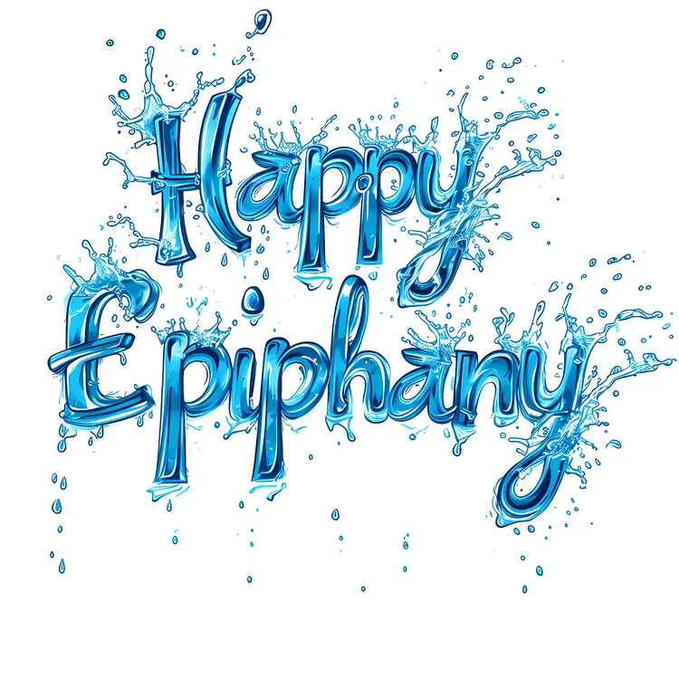 Happy Epiphany Water Splash Text