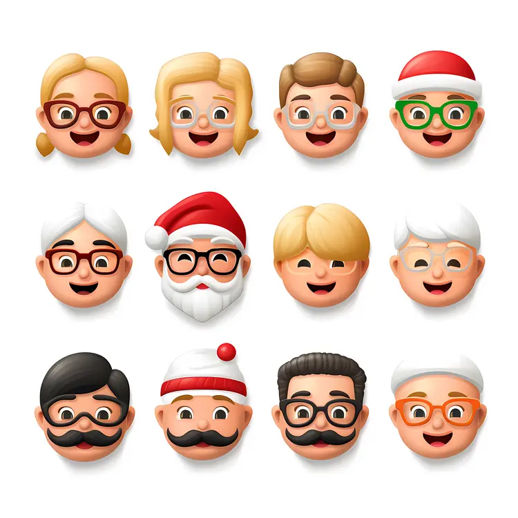 Cartoon Faces with Various Expressions