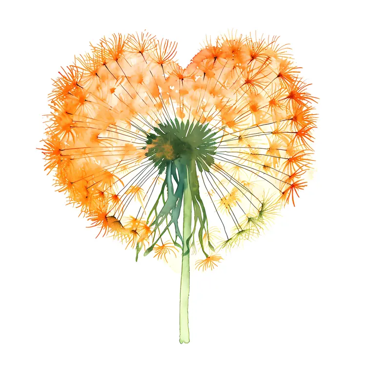 Orange Heart-shaped Dandelion
