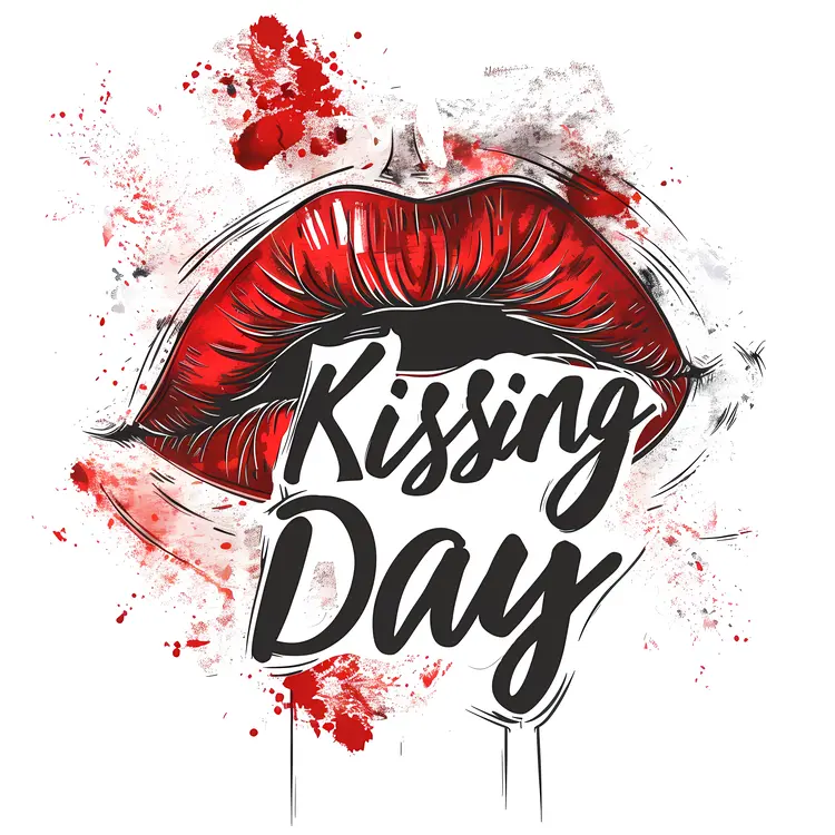 Kissing Day Celebration with Red Lips