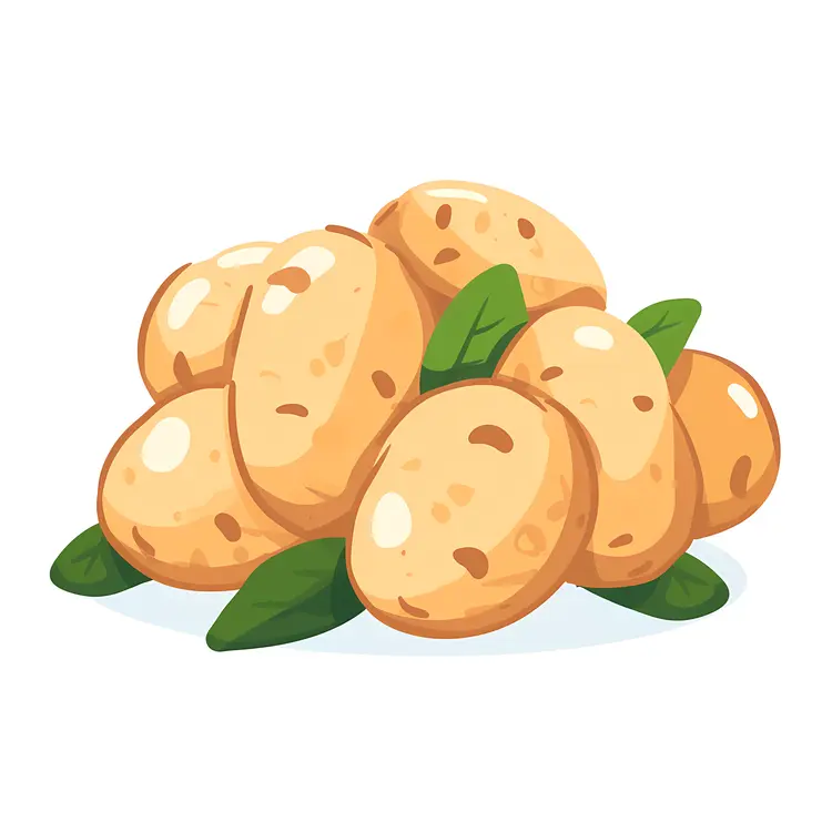 Potatoes with Leaves Illustration