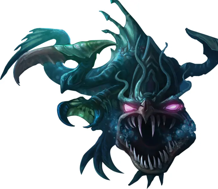 Scary Sea Monster with Glowing Eyes