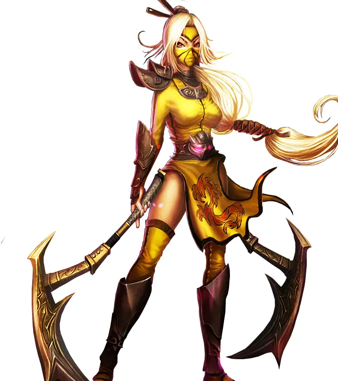 Female Warrior with Dual Weapons