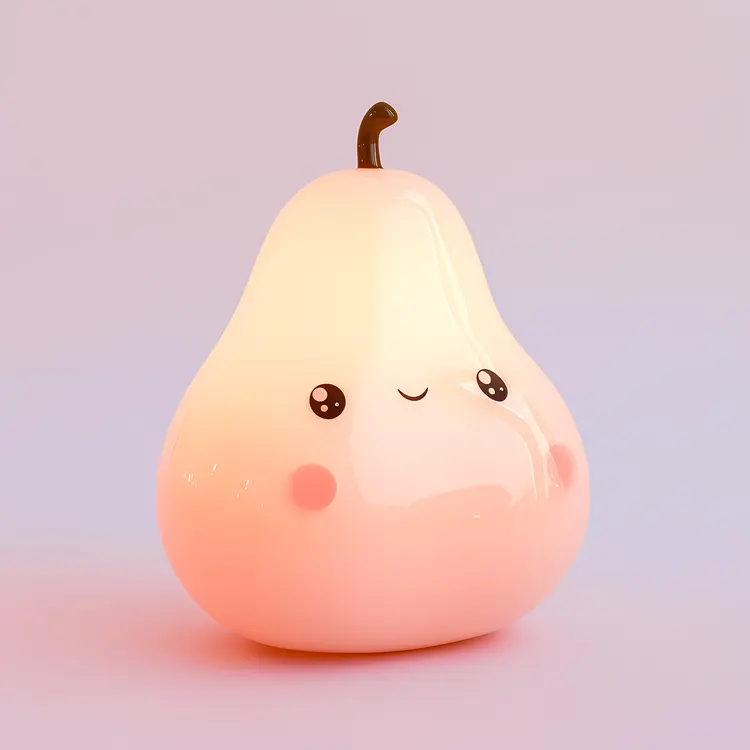 Cute Pink Pear with a Smile