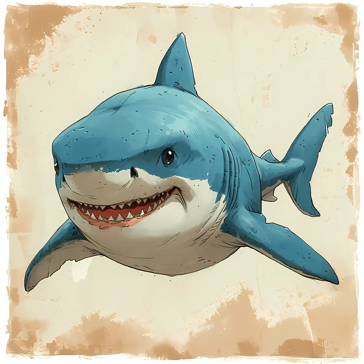 Cute Shark Cartoon Illustration