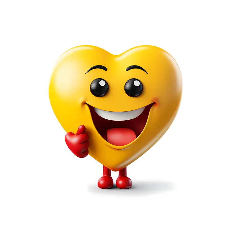 Yellow Heart Emoji with Thumbs Up