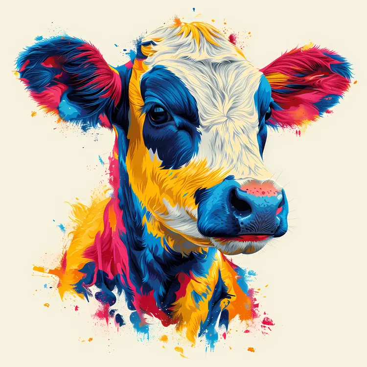 Colorful Cow Art