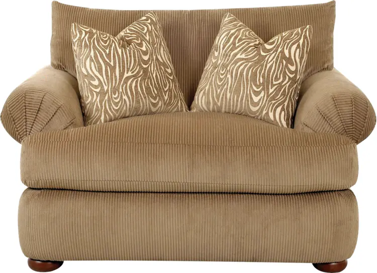 Brown Armchair with Patterned Cushions
