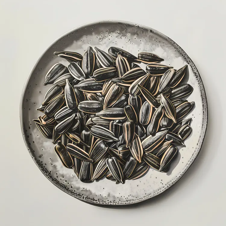 Ceramic Plate of Sunflower Seeds