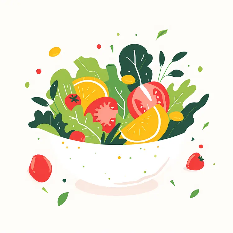 Colorful Salad Bowl with Fresh Vegetables