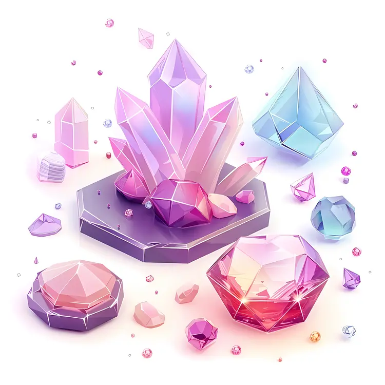 Pink and Blue Crystals