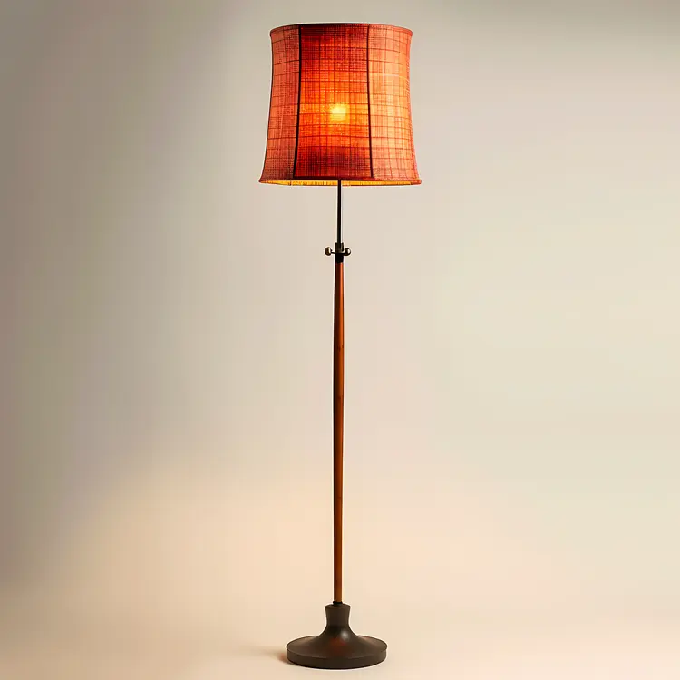 Red Floor Lamp with Adjustable Height
