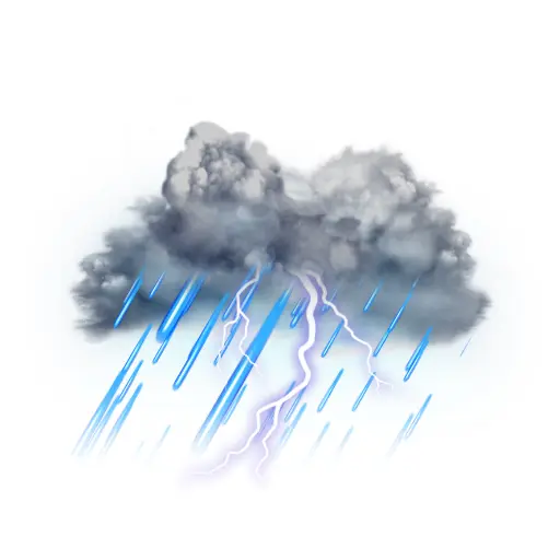 Storm Cloud with Lightning and Rain