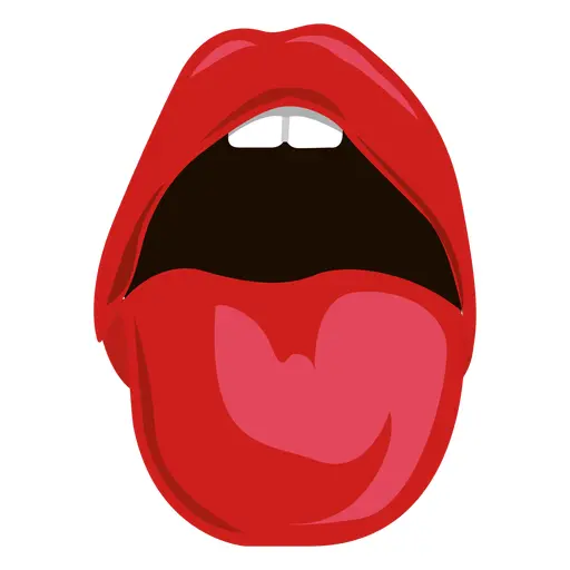 Red Lips with Tongue Illustration