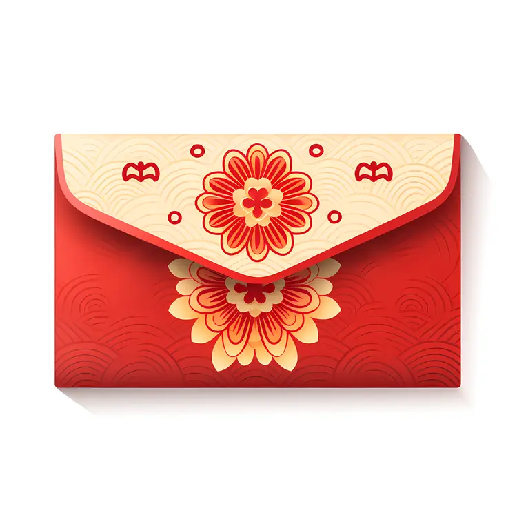 Red envelope with floral pattern