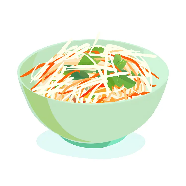 Noodles in Green Bowl