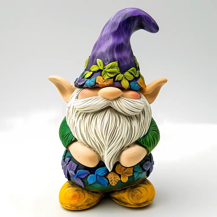 Gnome with Leaf Decorations