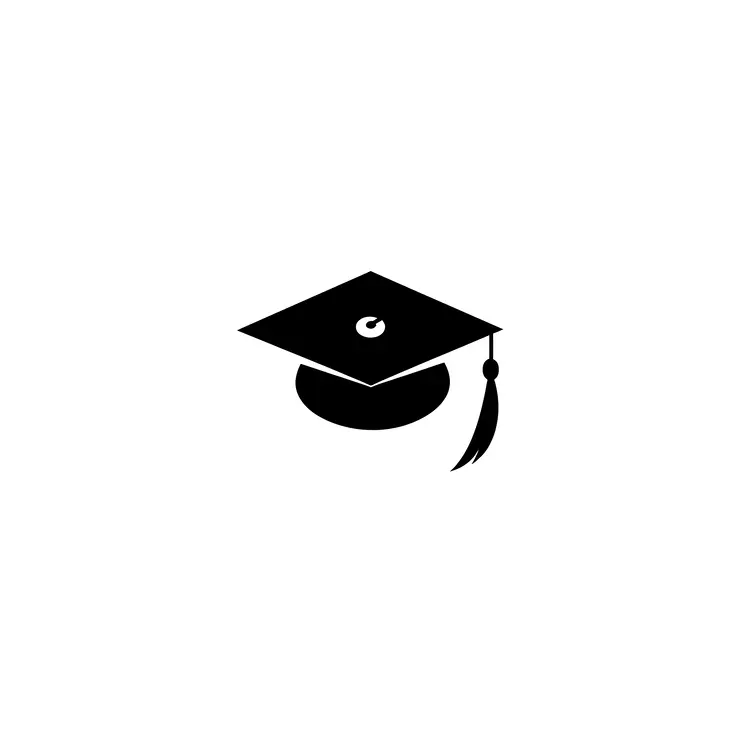 Black Graduation Cap Icon