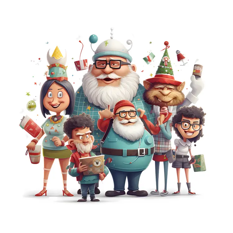 Christmas Characters with Santa Claus