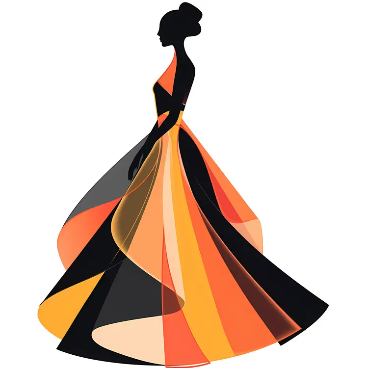 Stylish Orange Dress Silhouette