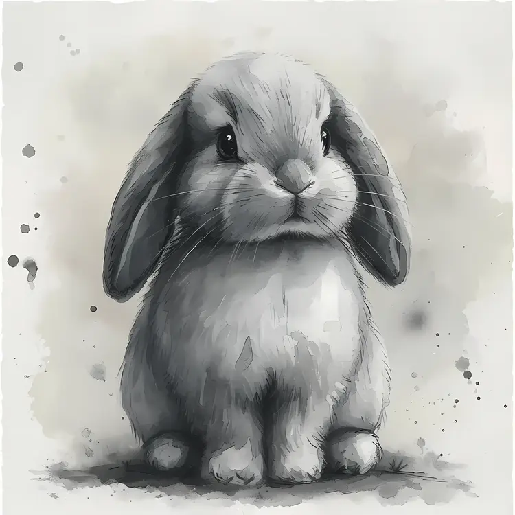 Sitting Gray Bunny
